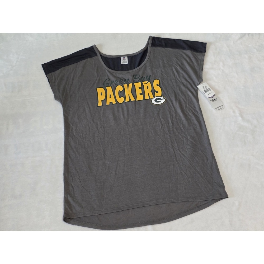 Green bay packers NFL womens size small gray spellout logo sleepwear t shirt top